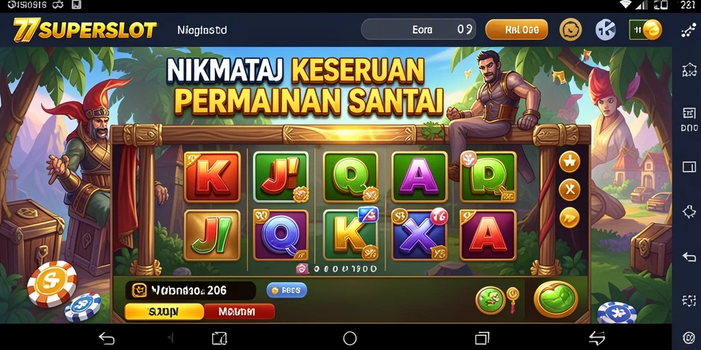 Tangkapan layar utama gameplay <strong>77SUPERSLOT</strong> yang menampilkan fitur menarik dan slot yang mengasyikkan.