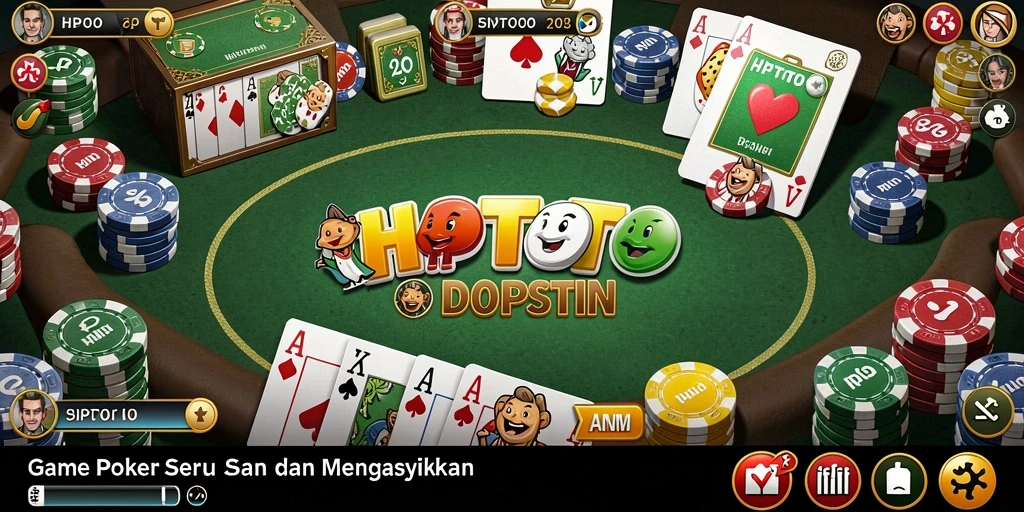 Screenshot HPTOTO menampilkan gameplay Poker yang menarik dan penuh strategi.